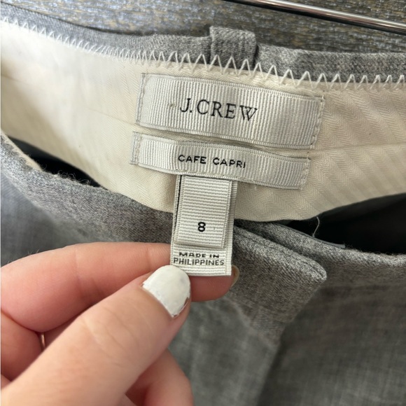 J Crew 100% wool cafe capri grey wool capri work office pant 8 - Picture 2 of 4